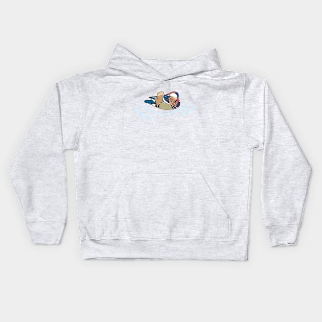 Mandarin duck Central Park Kids Hoodie by sketchpets